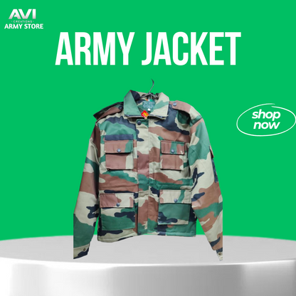 Vintage Camouflage Army Jacket with Distressed Print